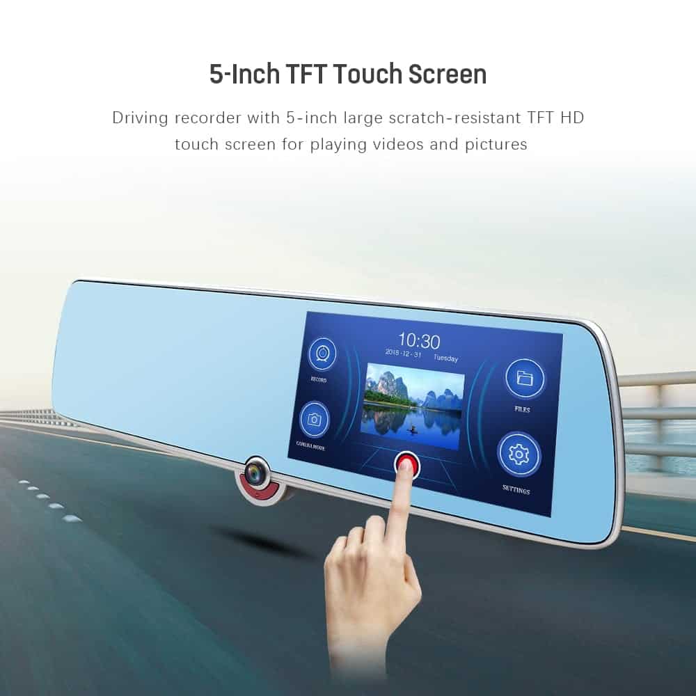 3 caméra Auto rétroviseur enregistreur vidéo 5 pouces Full HD 1080P écran tactile vision nocturne double lentille Dash Cam registraire Camcord