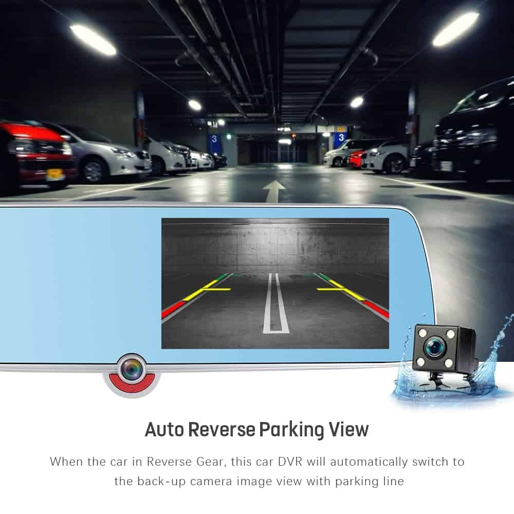 3 caméra Auto rétroviseur enregistreur vidéo 5 pouces Full HD 1080P écran tactile vision nocturne double lentille Dash Cam registraire Camcord