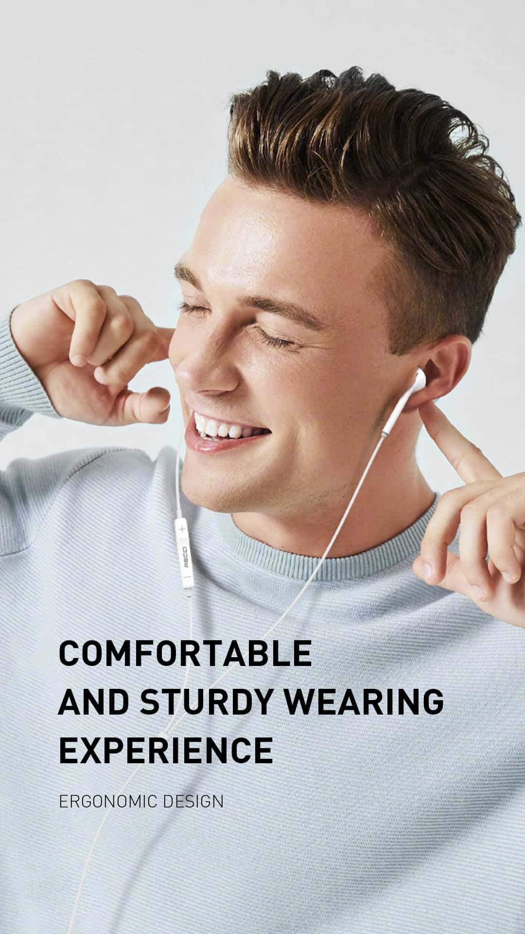 Recci - Écouteur - Écouteur filaire - REP-L07 - Blanc