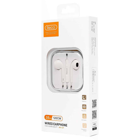 Recci - Écouteur - Écouteur filaire - REP-L07 - Blanc