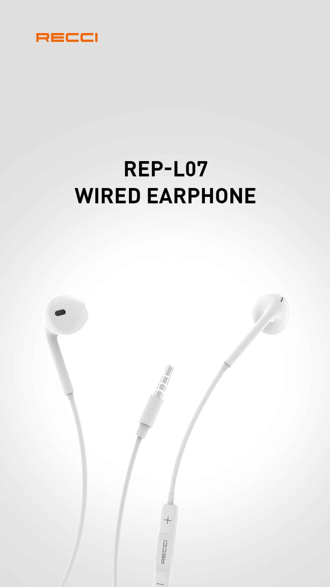 Recci - Écouteur - Écouteur filaire - REP-L07 - Blanc