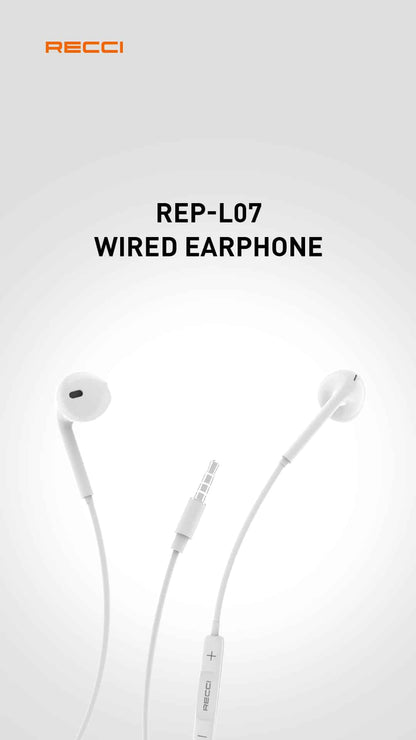 Recci - Écouteur - Écouteur filaire - REP-L07 - Blanc