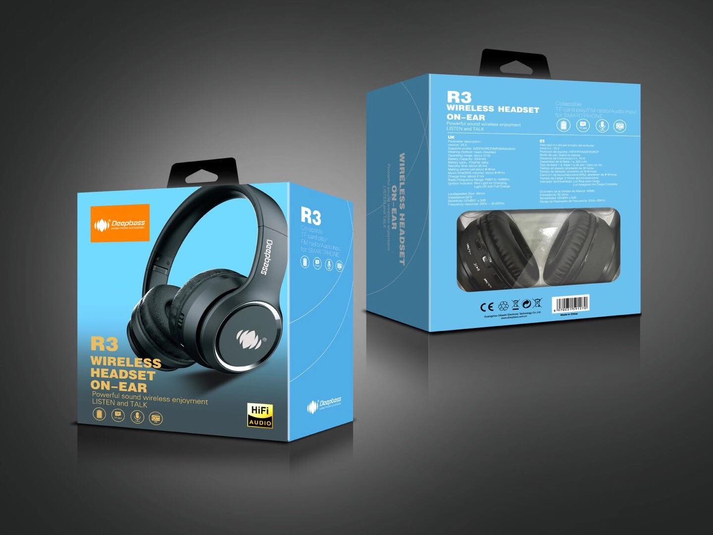 DEEPBASS سماعات رأس بلوتوث R3