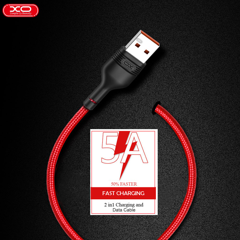 Câble Usb XO-NB55 5.0A pour Android/Ios/Type C, super qualité