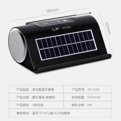 LP-V9 SUN TWS haut-parleur portable Bluetooth sans fil / rechargeable solaire / Super basse / Radio FM / fente TF / clé USB
