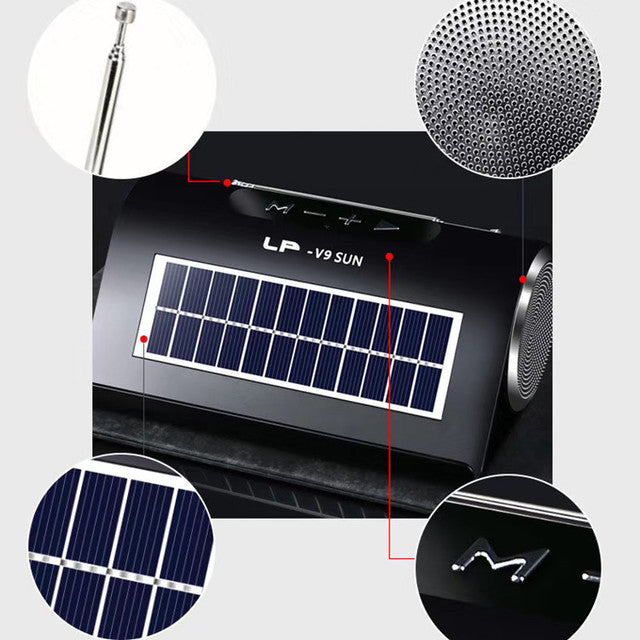 LP-V9 SUN TWS haut-parleur portable Bluetooth sans fil / rechargeable solaire / Super basse / Radio FM / fente TF / clé USB