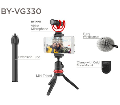 Kit Vlogger BOYA BY-VG330 avec micro BY-MM1 et accessoires