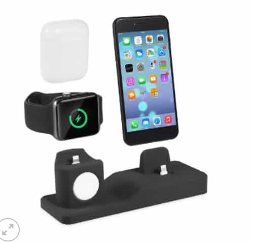 3in1 support en silicone Pour Apple Watch Station D'accueil