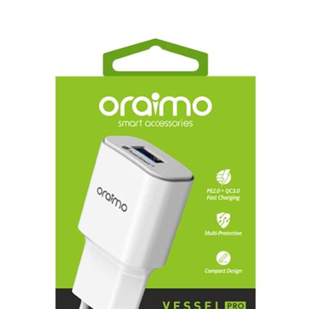 chargeur rapide Oraimo Ocw-E93s Vessel Pro 2a avec câble de charge rapide