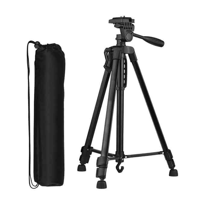 trépied professionnel tripod léger pour caméra et telephone en aluminium