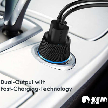 Chargeur de voiture Oraimo OCC-21D double usb ultra compact charge rapide avec lumière LED