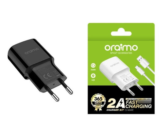 Chargeur oraimo original avec cable Iphone, V8 et Type C