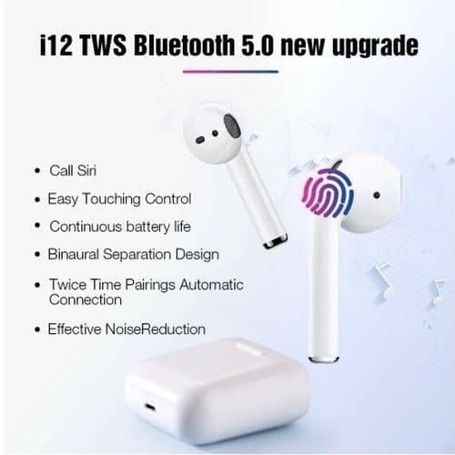 i12 TWS (Upgrade Version) Wireless Bluetooth Earpod version 2020 (Original)