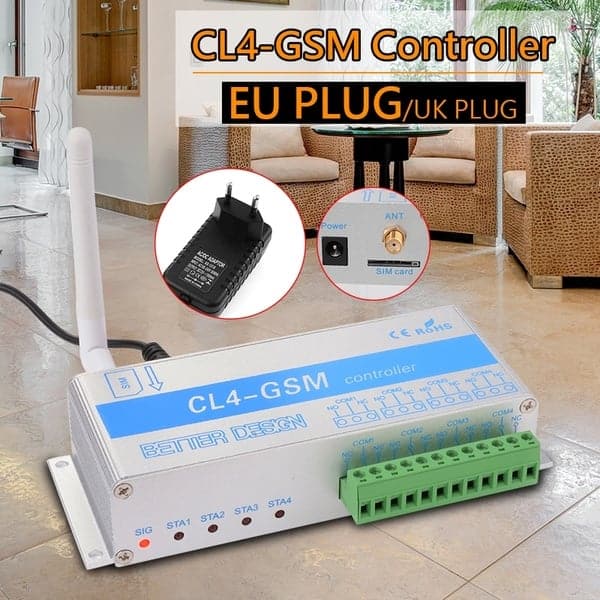 CL4-GSM Régulateur Smart GSM Interrupteur SMS Appel Télécommande pour Portœil automatique Ouvre-porte