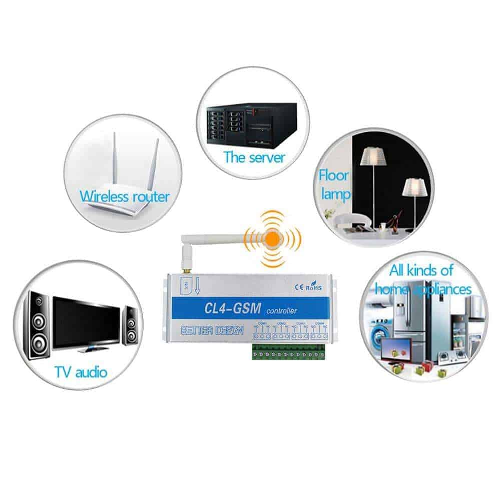 CL4-GSM Régulateur Smart GSM Interrupteur SMS Appel Télécommande pour Portœil automatique Ouvre-porte