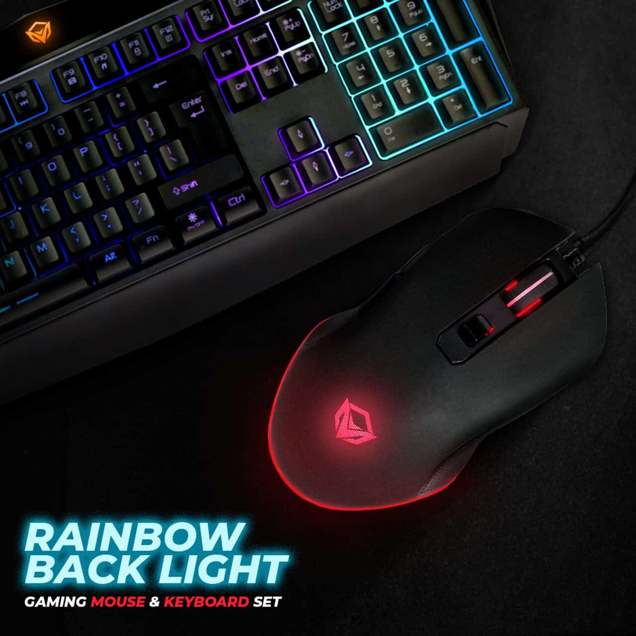 Ensemble clavier et souris gaming rétroéclairé arc-en-ciel MEETION C510