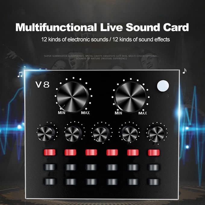 V8 Multifonctionnel Carte son Live Volume Intelligent