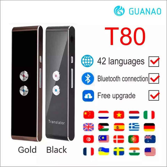 T8 Portable Mini traducteur intelligent sans fil 40 langues deux voies en temps réel traducteur vocal instantané APP Bluetooth multi