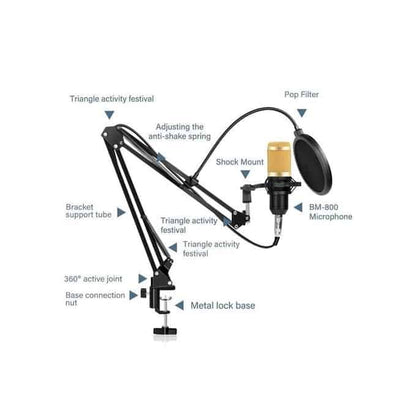 Pack Microphone Studio BM800 avec son Support Flexible