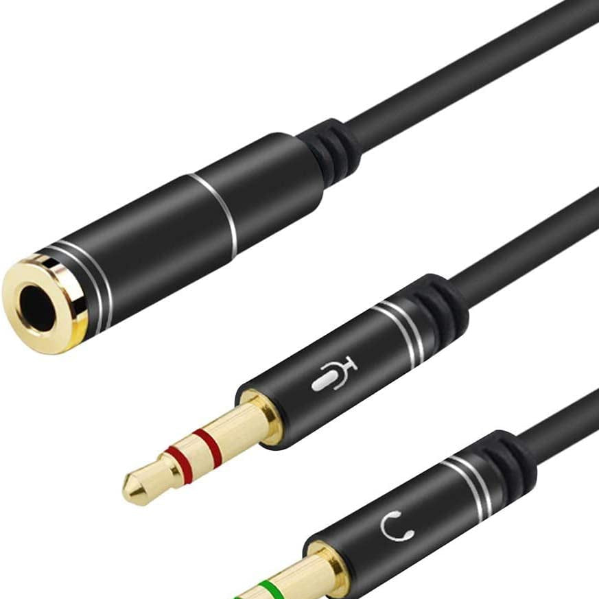 محول جاك، 3.5 مم أنثوي إلى 2 جاك مزدوج ذكر