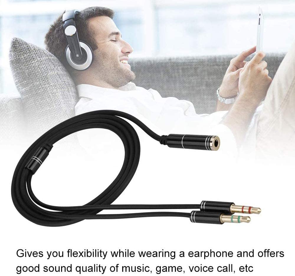 محول جاك، 3.5 مم أنثوي إلى 2 جاك مزدوج ذكر