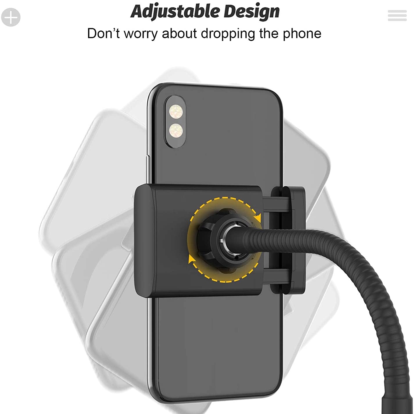 Support de support de téléphone à col de cygne, support de téléphone réglable à 360 °