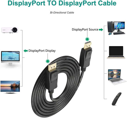 Câble DisplayPort vers DisplayPort 1,8 M, Benfei DP vers DP Câble mâle vers mâle Cordon plaqué or, prend en charge 4K @ 60Hz, 2K @ 144Hz Compatible pour Lenovo, Dell, HP, ASUS ...