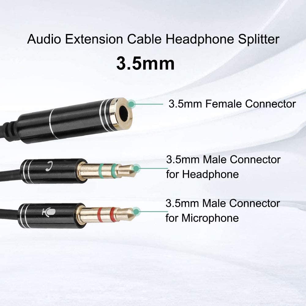 Achetez 2pcs 3,5 mm Femelle à Double 3,5 mm Male Mic Mic Audio Y Splitter  Câble Smartphone Casque à Adaptateur PC de Chine