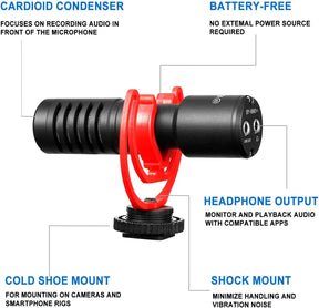 Microphone fusil à pompe super cardioïde BOYA by-MM1 + avec surveillance en temps réel