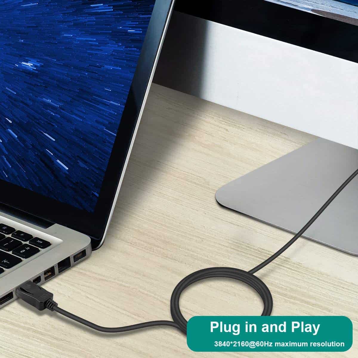 Câble DisplayPort vers DisplayPort 1,8 M, Benfei DP vers DP Câble mâle vers mâle Cordon plaqué or, prend en charge 4K @ 60Hz, 2K @ 144Hz Compatible pour Lenovo, Dell, HP, ASUS ...