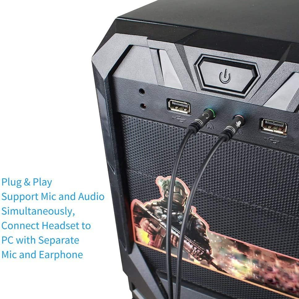 محول جاك، 3.5 مم أنثوي إلى 2 جاك مزدوج ذكر