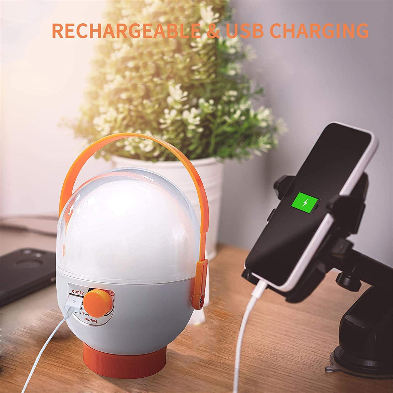 OKGO Original lampe de secours multifonctionnelle LED FA-7001 20W lampe rechargeable USB Out 5.0V