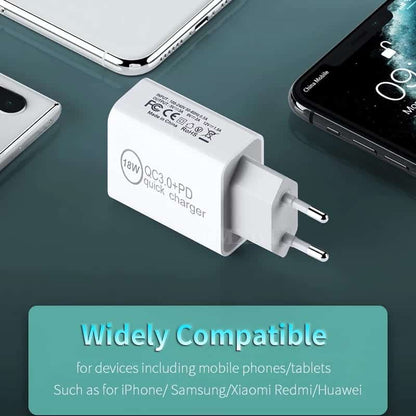 18W PD Type-c Chargeur Rapide pour Apple iPhone 11 Pro 12 XS Puissance Max Téléphone Portable chargeur rapide PD Adaptateur Avec Câble