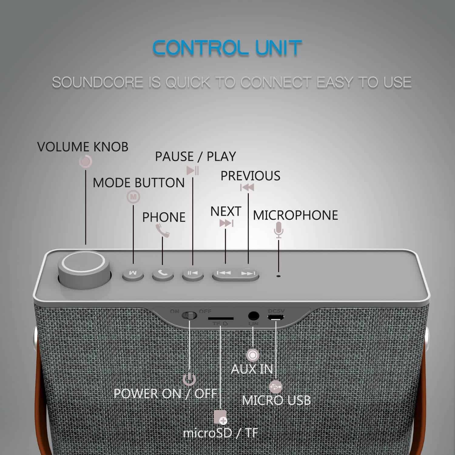 Monstercube MC52 Bluetooth Enceinte/Haut-Parleur Bluetooth sans Fil Enceinte stéréo avec Microphone pour Les téléphones et Les Autres appareils équipés Bluetooth