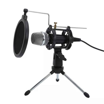 Mini microphone à condensateur Microphone PC 3,5 mm Plug and Play Home Studio Podcast Microphones d'enregistrement vocal avec support mini MIC Filtre acoustique double couche pour téléphone portable PC Tablet