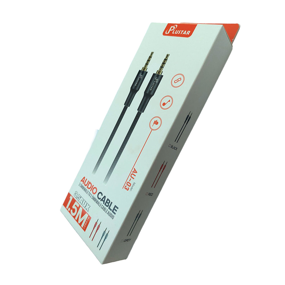 Cable Aux 4 pole 3.5 mm male-male 150cm plustar Grey
