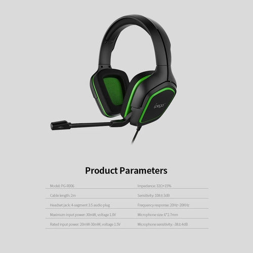 iPEGA PG - Casque Gaming R006B Platinum - Bleu / Vert