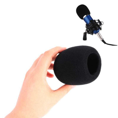 Microphone GENERIQUE Pare-brise anti-salive micro de type boule en mousse  sur scène pour microphones - noir