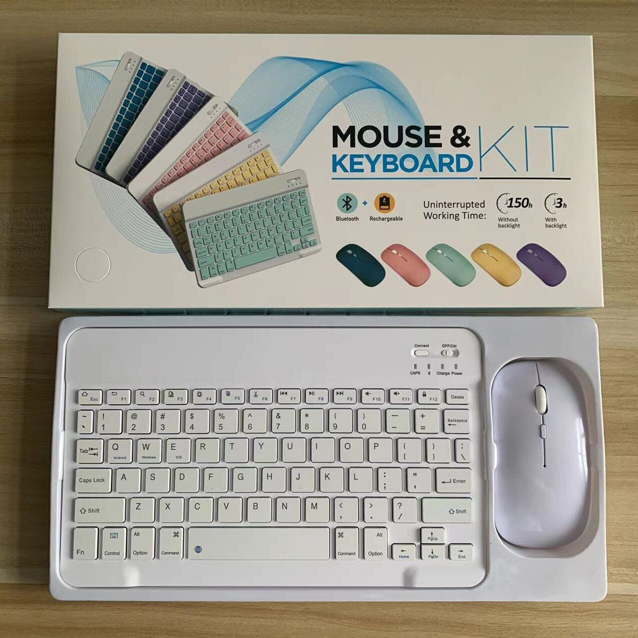 Ultra-fin ensemble de Souris et Clavier sans fil Bluetooth