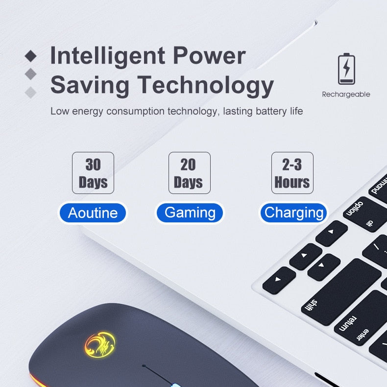 Souris Sans Fil IMICE E-1300 Rechargeable Silencieux RGB