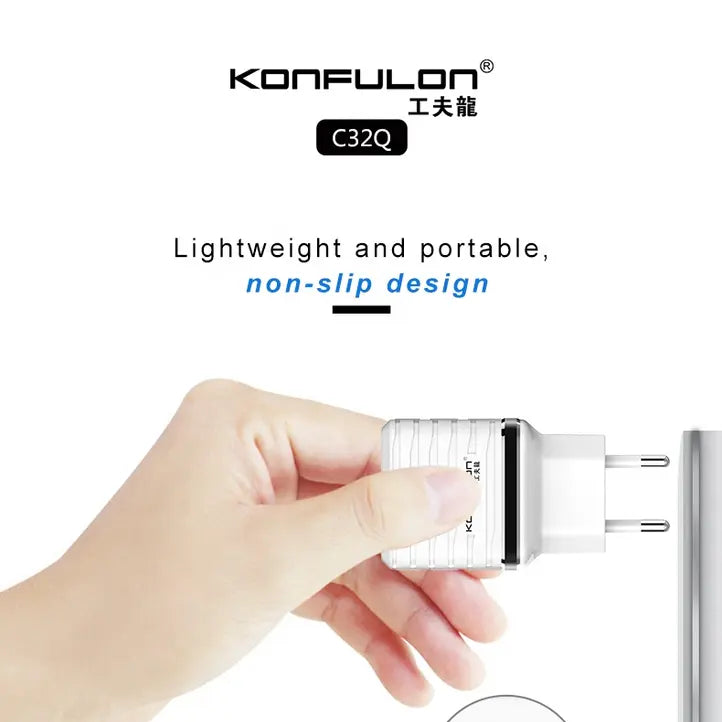 Chargeur Konfulon C32Q QC 3.0 avec Cable Orignal
