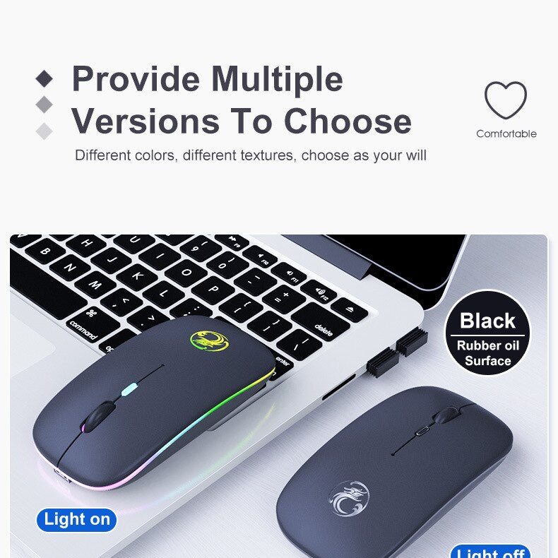 Souris Sans Fil IMICE E-1300 Rechargeable Silencieux RGB