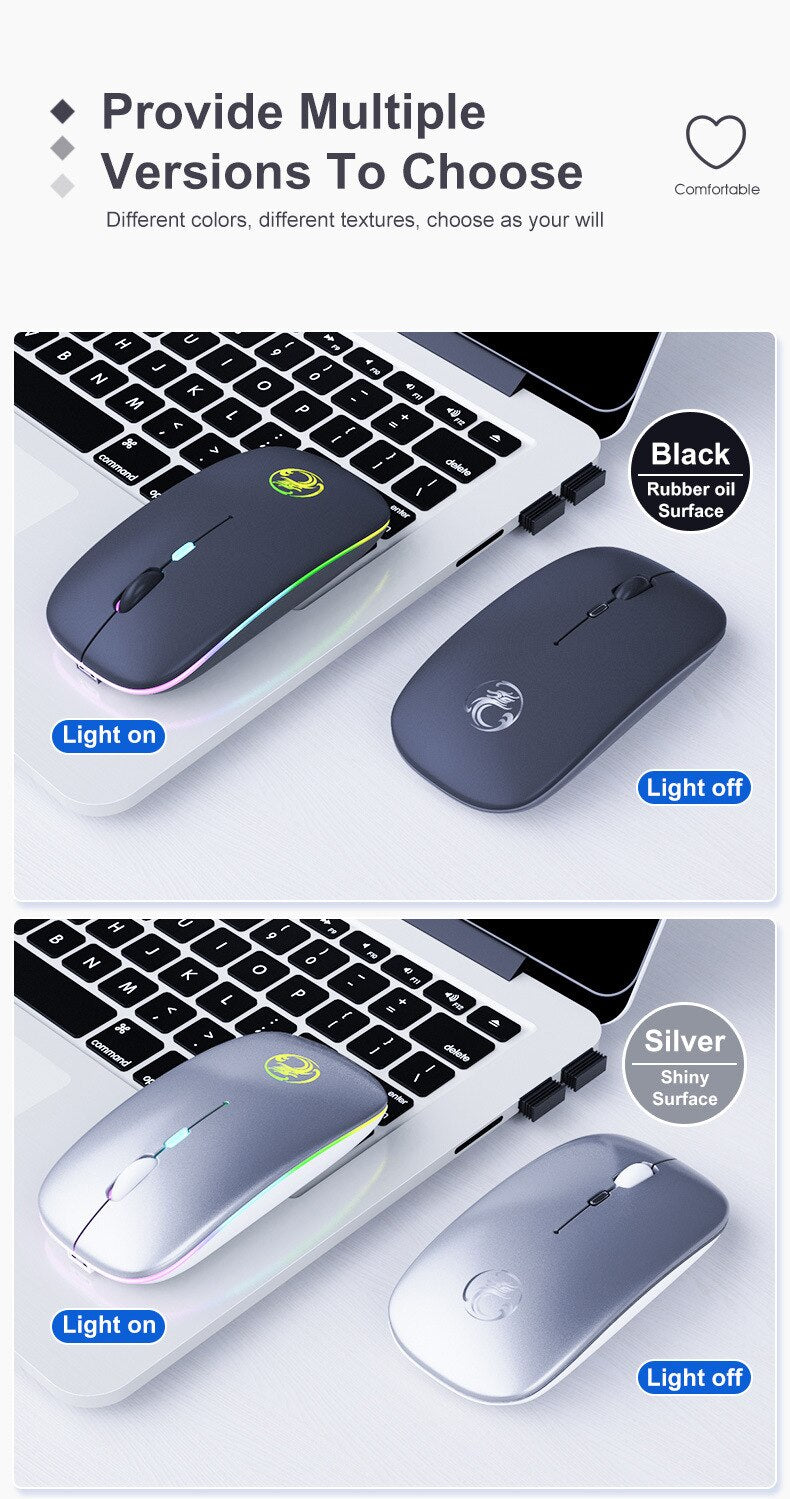 Souris Sans Fil IMICE E-1300 Rechargeable Silencieux RGB