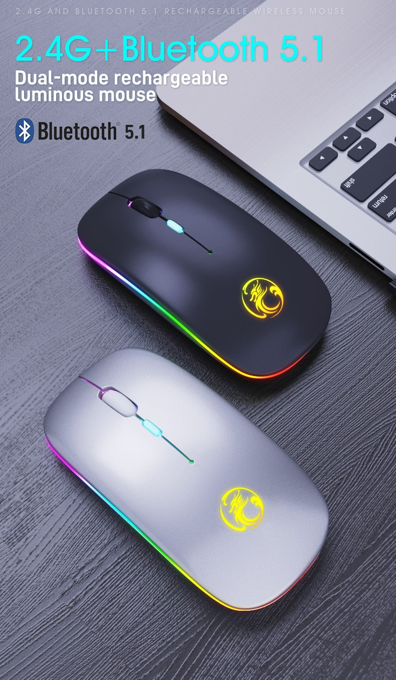 Souris Sans Fil IMICE E-1300 Rechargeable Silencieux RGB