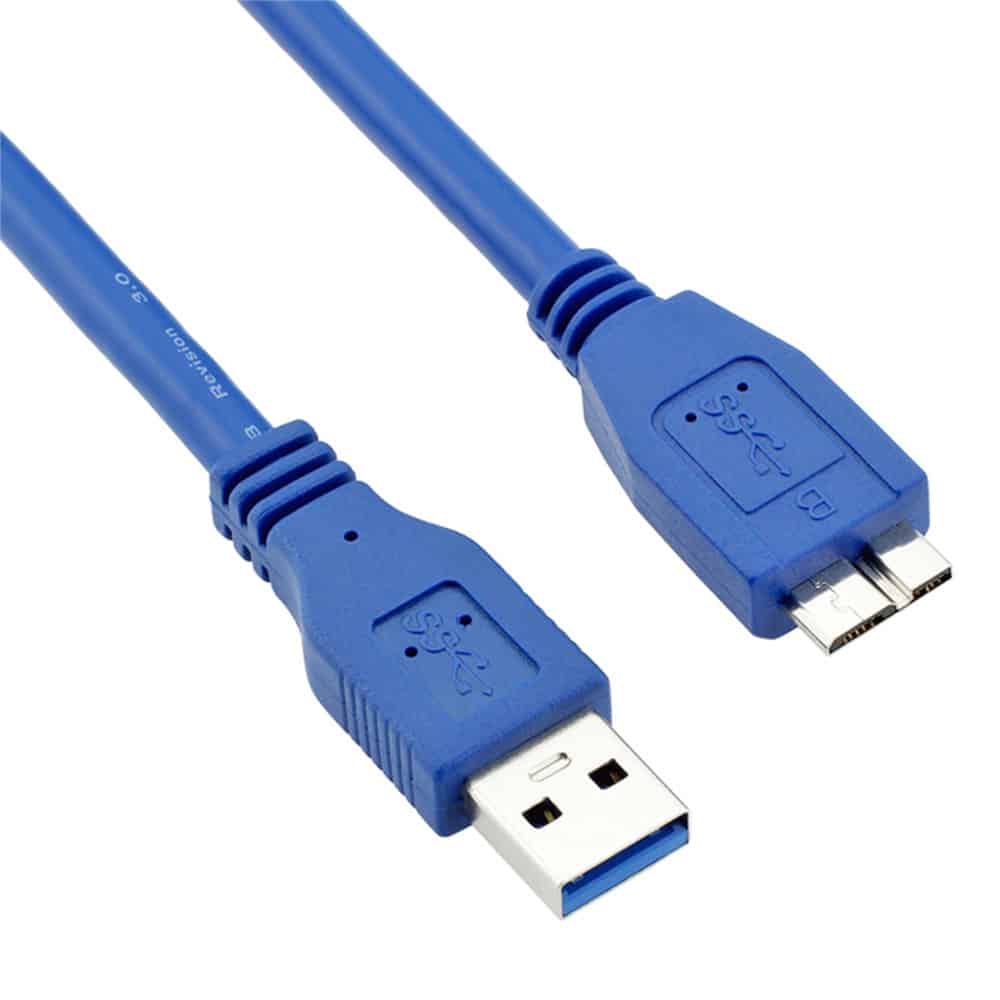 Câble rond mâle USB 3.0 AM vers MINI 10P (1 m, bleu)