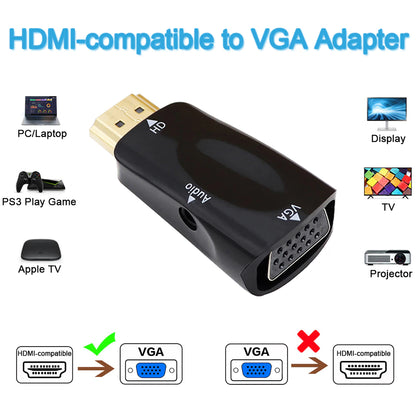 Convertisseur de câble HDMI vers VGA mâle vers femelle