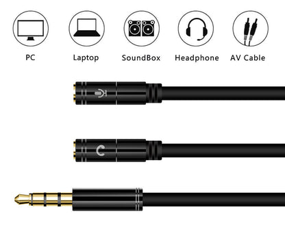 Adaptateur Jack, 3.5mm male vers 2 Double female Jack