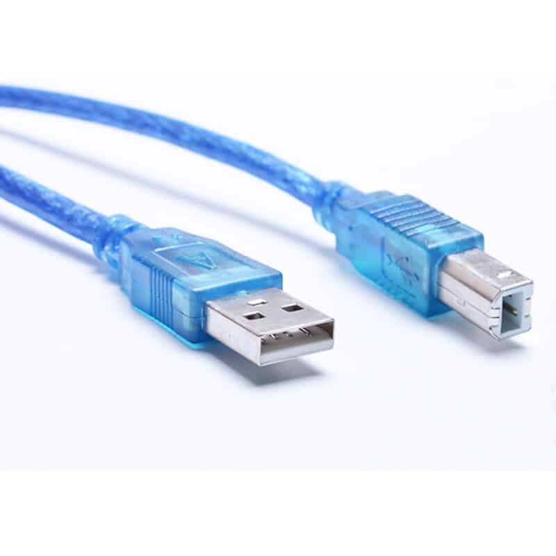 Câble d'imprimante bleu Transparent USB 2.0 haute vitesse Type A mâle à Type B mâle double blindage pour 1.5 m noir et blue