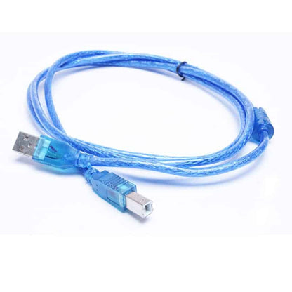 Câble d'imprimante bleu Transparent USB 2.0 haute vitesse Type A mâle à Type B mâle double blindage pour 1.5 m noir et blue