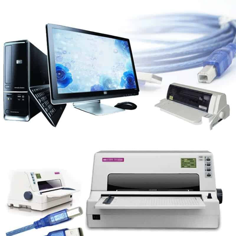 Câble d'imprimante bleu Transparent USB 2.0 haute vitesse Type A mâle à Type B mâle double blindage pour 1.5 m noir et blue